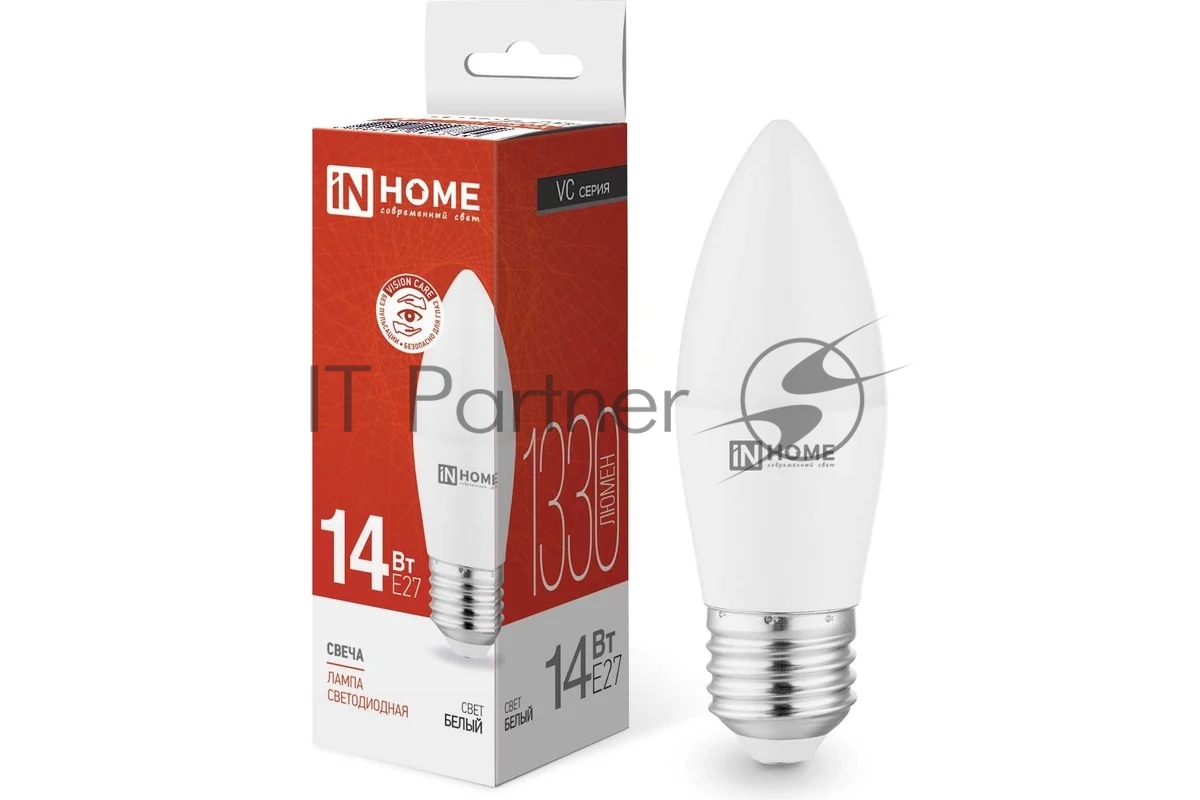 Лампа светодиодная LED-СВЕЧА-VC 14Вт E27 4000К 1330лм IN HOME 4690612047744