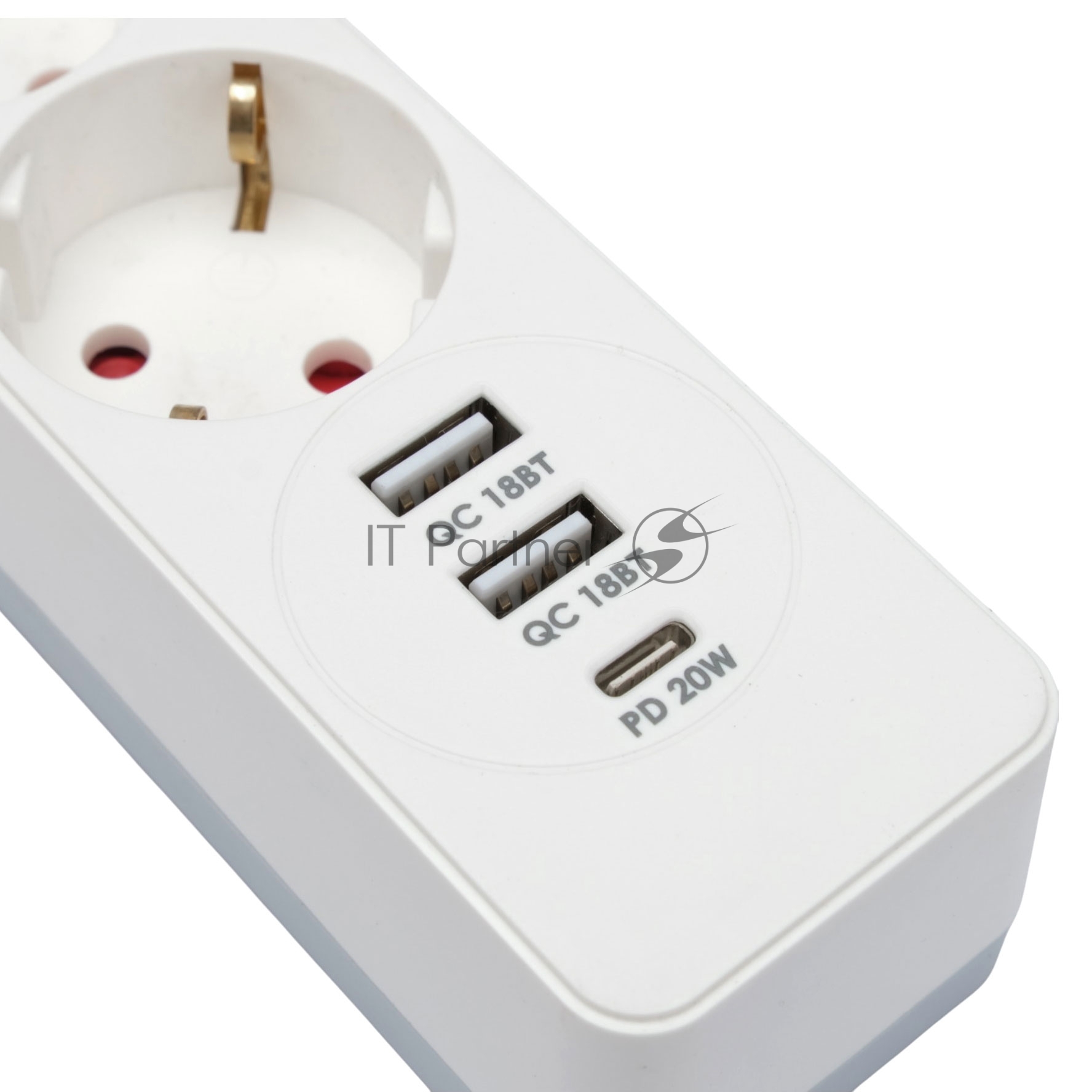 Сетевой фильтр Гарнизон EPS-OP-4-CU2-W-2 2.0 Мультипорт 4 р, 10А, 1xType-C PD, 2 х USB QC, 2 м, ур.защиты 4+, белый, пак (21449)