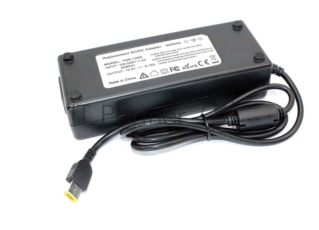 Блок питания (сетевой адаптер) для ноутбуков Lenovo 19.5V 6.15A Rectangle (прямоугольный), OEM