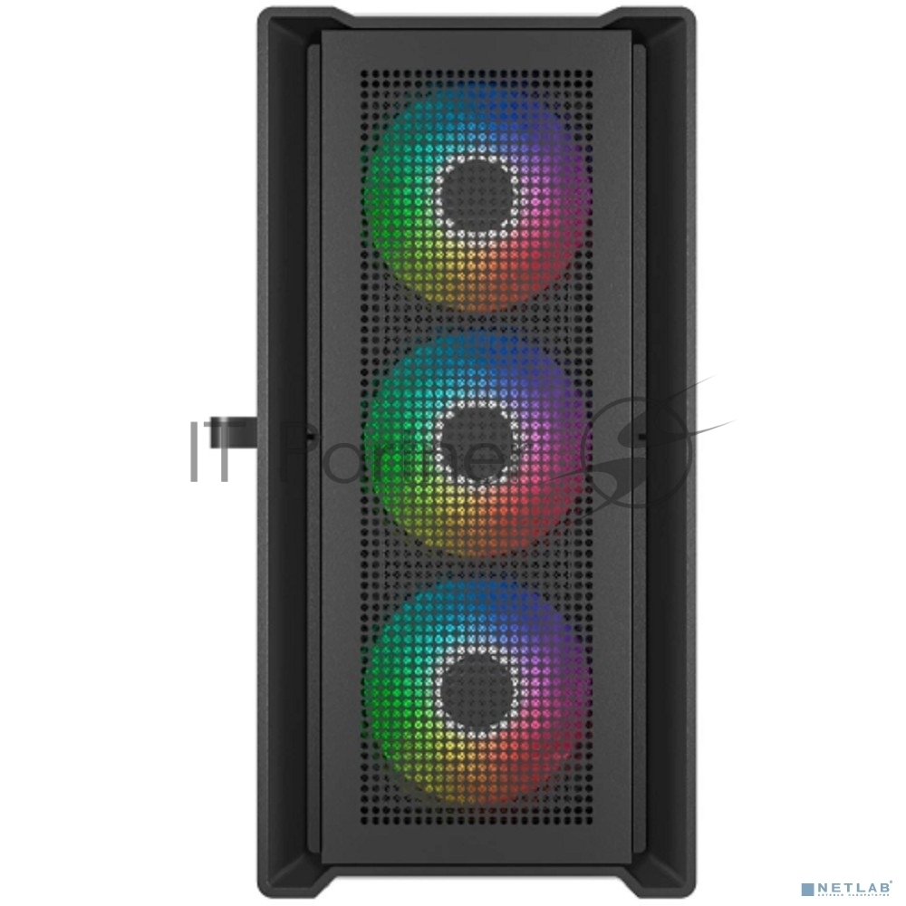 Компьютерный корпус Powercase Alisio Micro X4B V2, Tempered Glass, 4х 120мм ARGb fans, ARGb HUB, черный, mATX (CAMCXB-A4)