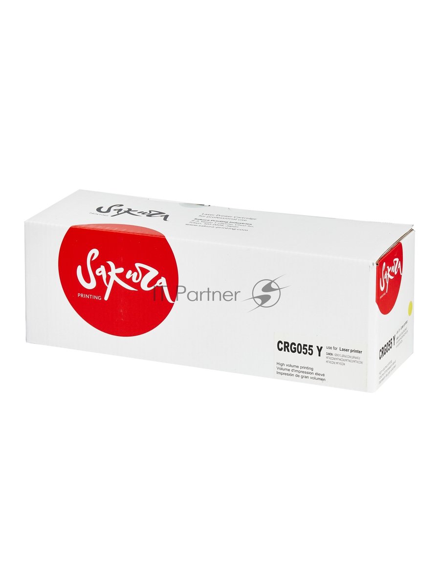 Картридж лазерный Sakura 055Y (3013C002) для Canon LBP664Cx/LBP663Cdw/MF746Cx/MF744Cdw/MF742Cdw, желтый, 2100 к. (чип без счетчика копий)