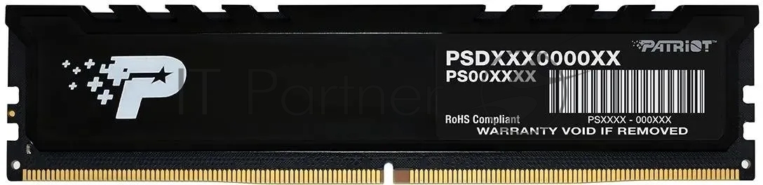 Оперативная память Patriot Signature Premium, DDR5, 16Gb (1x16 GB), 5600 MHz, CL46, DIMM, радиатор, черный
