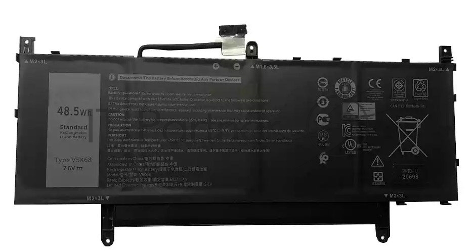 Аккумуляторная батарея для ноутбука Dell Latitude 9520 (V5K68) 7.6V, 48.5Wh