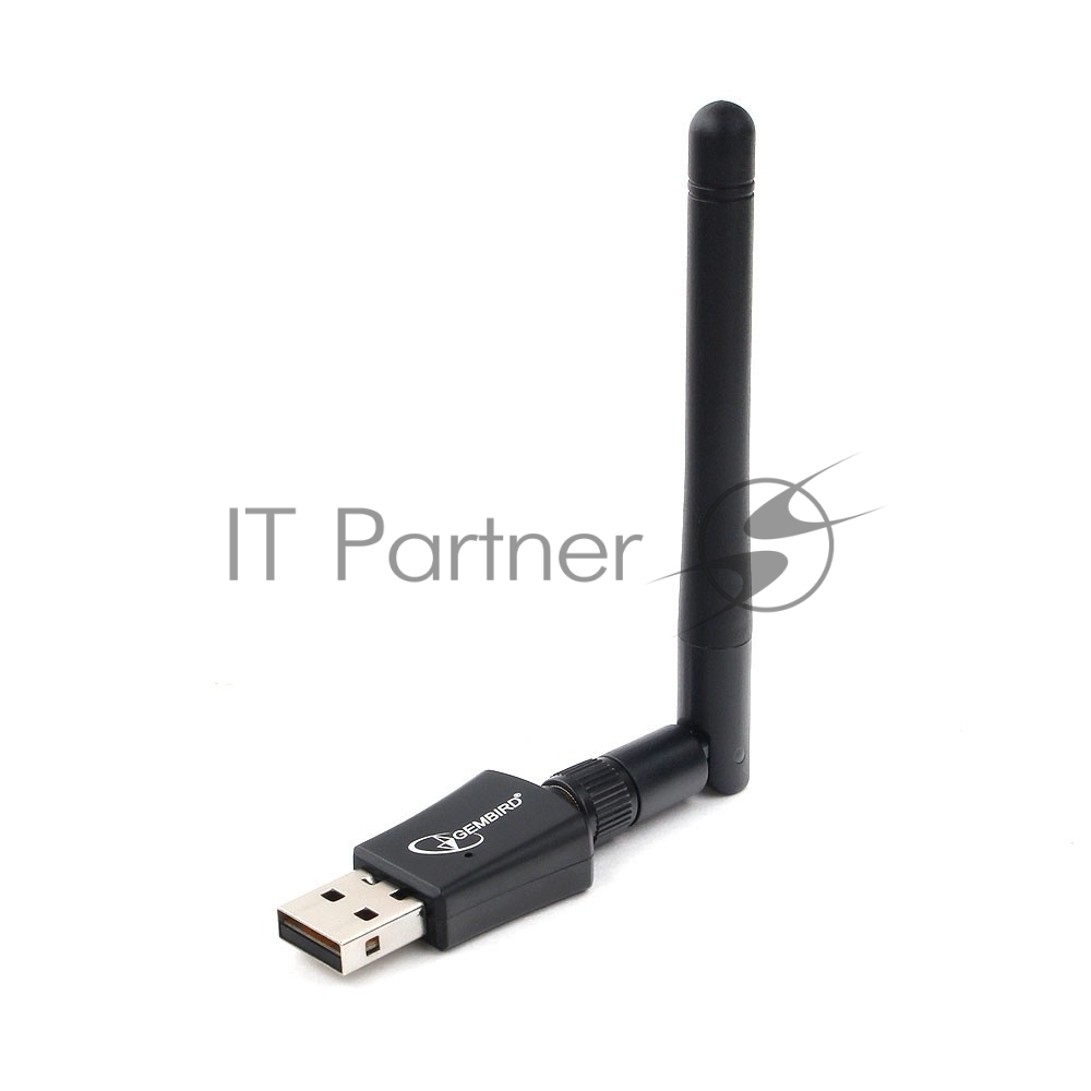 Сетевой адаптер Wi-Fi+Bluetooth Gembird WNP-UA-019, двухдиапазонный с антенной, 600Мбит, USB, 802.11b/a/g/n/a