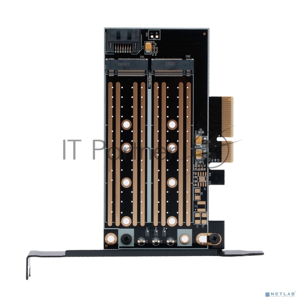 Адаптер Gembird для двух SSD M.2 (NVMe+SATA) в разъем PCI-e MF-PCIE-NVME-SATA, коробка