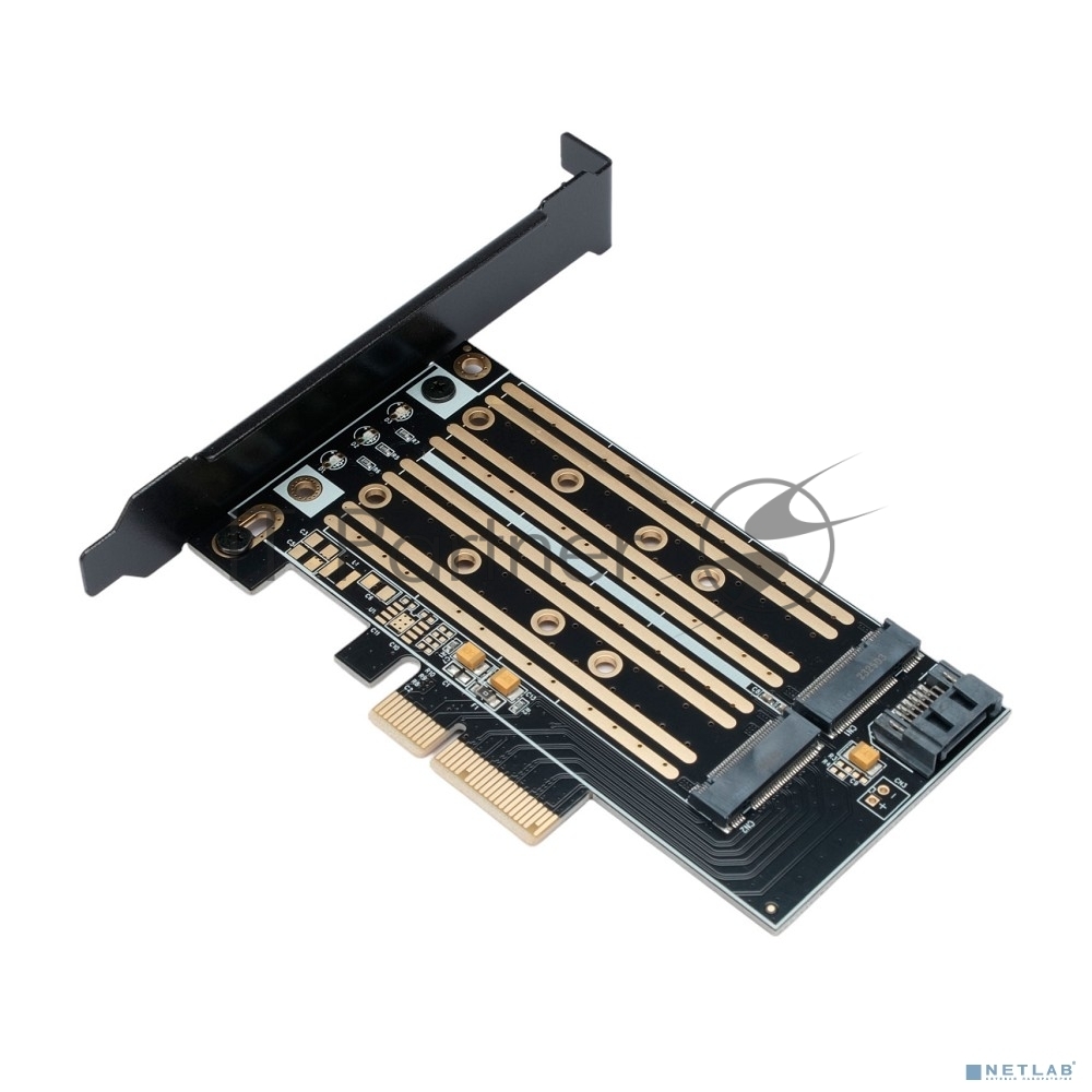 Адаптер Gembird для двух SSD M.2 (NVMe+SATA) в разъем PCI-e MF-PCIE-NVME-SATA, коробка