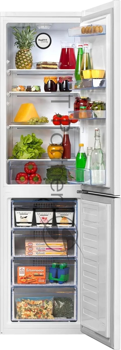 Холодильник Beko B1RCNK332W белый двухкамерный 200/100л морозилка снизу, No Frost