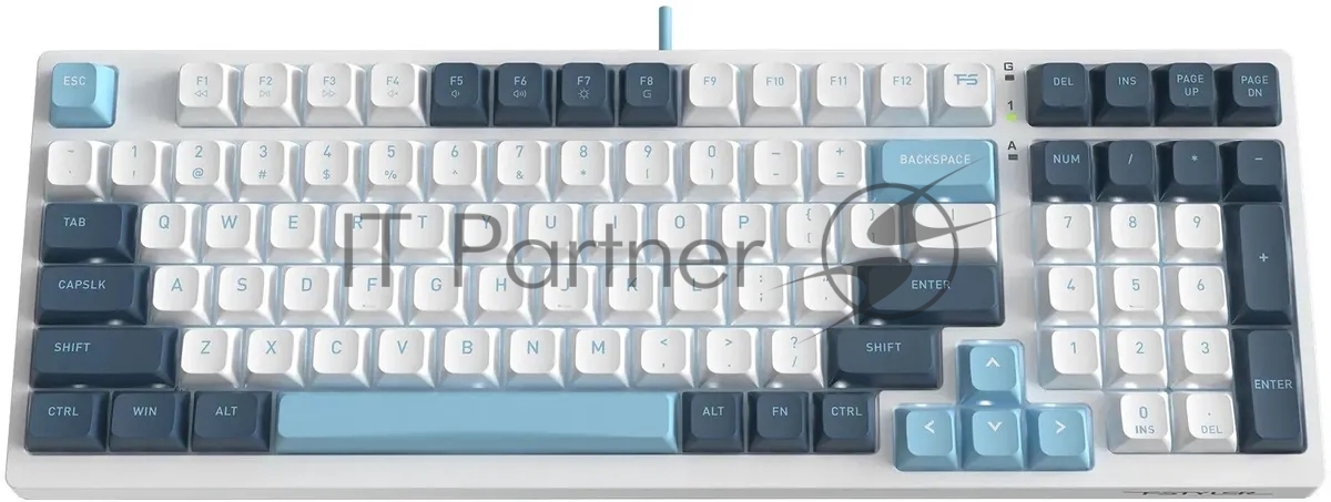 Клавиатура проводная A4Tech Fstyler FS300 (FS300 PANDA SNOWBOARDING), USB, белый/синий