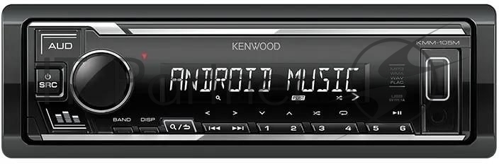 Автомагнитола Kenwood KMM-105M, 1 DIN, USB Type-A, AUX, съёмная панель