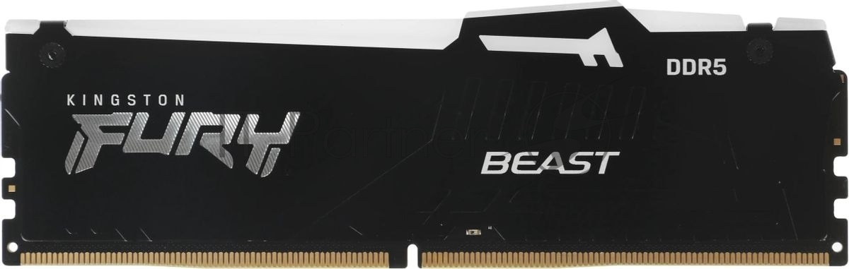 Оперативная память Kingston Fury Beast, DDR5, 64Gb (2x32Gb), 6000MHz, CL36, DIMM, с радиаторами, RGB, черный