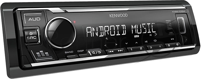 Автомагнитола Kenwood KMM-105M, 1 DIN, USB Type-A, AUX, съёмная панель