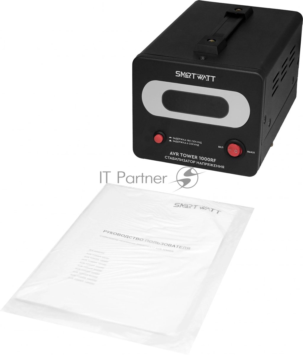 Напольный стабилизатор напряжения SMARTWATT AVR TOWER 1000RF (140W - 260W, 1000VA, 1 кВт, 50-60 Гц, розеток - 1, LED-дис