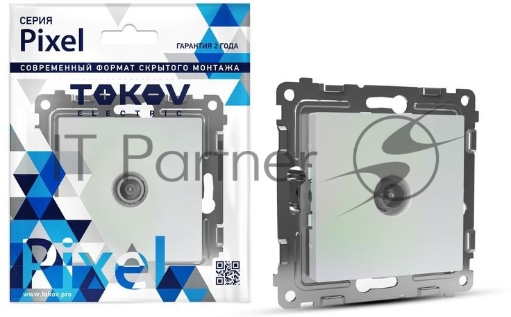Коннектор TV TOKOV ELECTRIC СП Pixel механизм перламутр.
