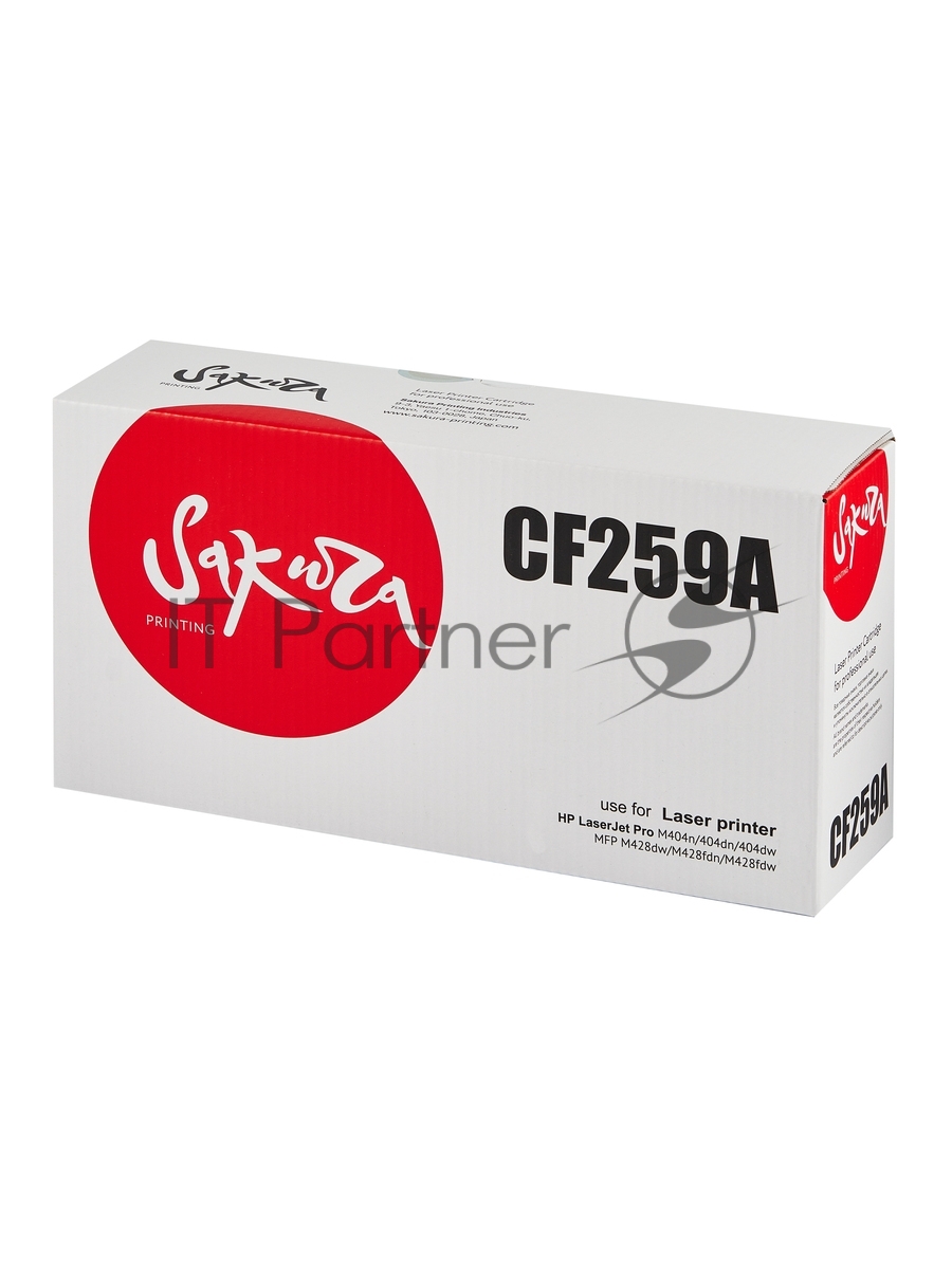 Картридж лазерный Sakura CF259A (59A) для HP LJ M304/M404/MFPM428, черный, 3000 к. (без чипа)