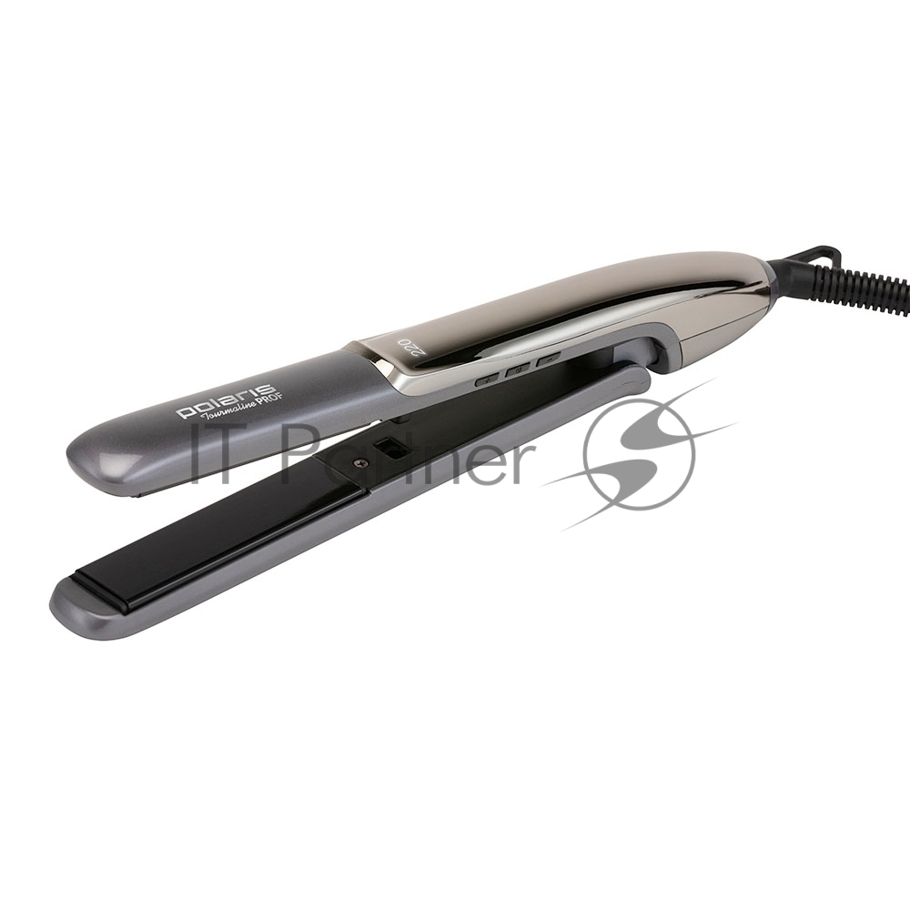 Выпрямитель для волос Polaris PHSS 2098TTi Tourmaline PROF графитовый/металлик, 22 мм, 220 °C, 5 режимов