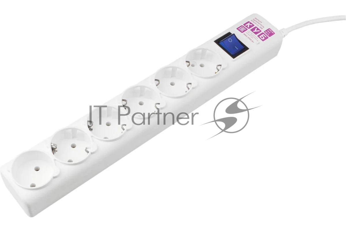 Сетевой фильтр PowerCube, PC 5 м 6 р, белый, 16А, SPG6-A2