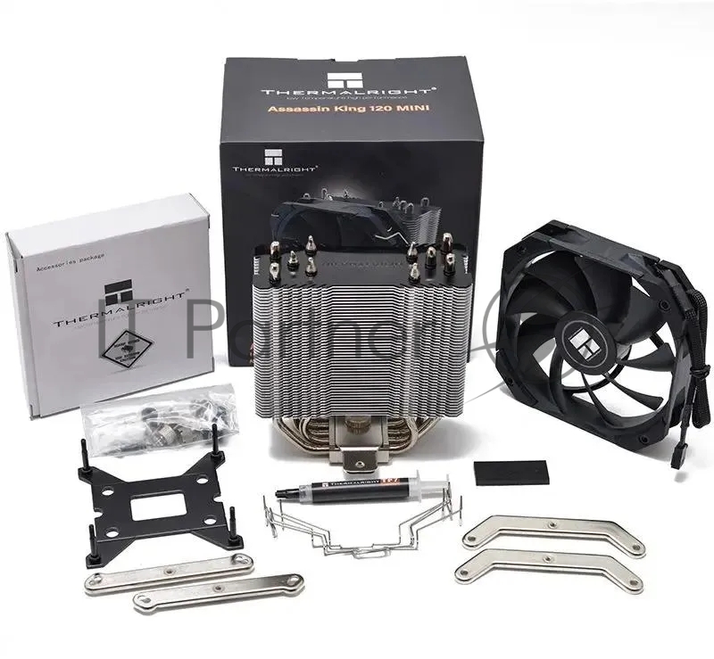 Кулер для процессора/ CPU Cooler Thermalright Assassin King 120 MINI V2 (4-pin PWM, 135mm, Al/Cu, 5x6mm, 1x120mm, 64.87CFM, 25.6dBA, 1500RPM, S: 1851/1700/1200/115X, AM5/AM4, black/silver)