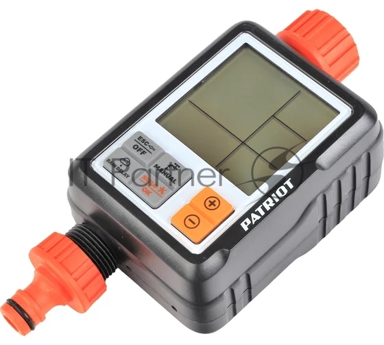 Таймер садовый PATRIOT TEP-300,электронный,LED-дисплей, 8 бар, 3/4", 1/2",полив от 1сек до 300мин, батарейки