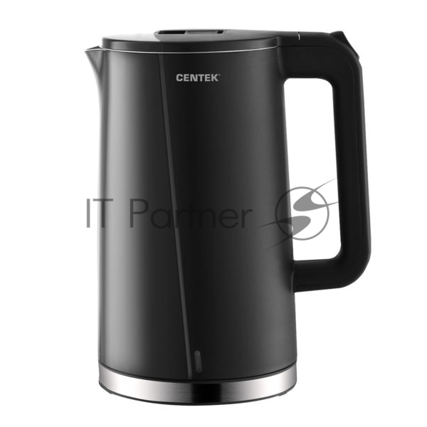 Чайник электрический Centek CT-0005 черный, 1.7 л, 2200 Вт, бесшовная колба, двойные стенки, эффект термоса