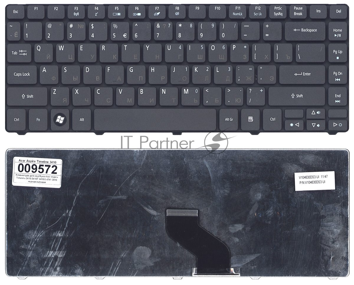Клавиатура для ноутбука Acer Aspire Timeline 3410 3410T 3410G 4741 3810 черная матовая