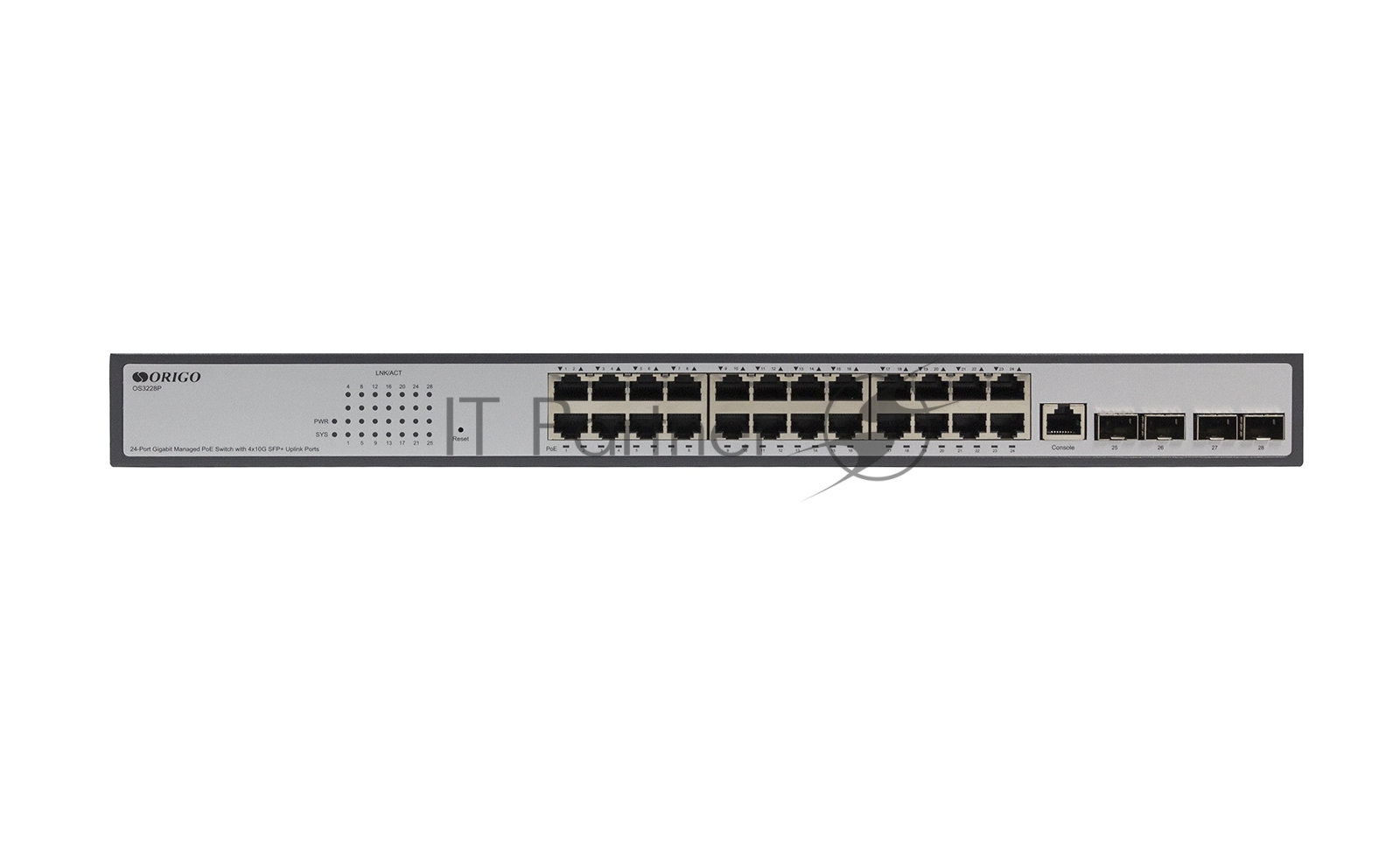 Коммутатор ORIGO OS3228P/370W/A1A, 24×1 Гбит/с PoE + 4×10 Гбит/с SFP+, управляемый