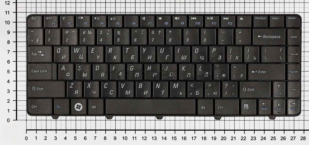 Клавиатура для ноутбука Dell Inspiron 11z 1110 черная
