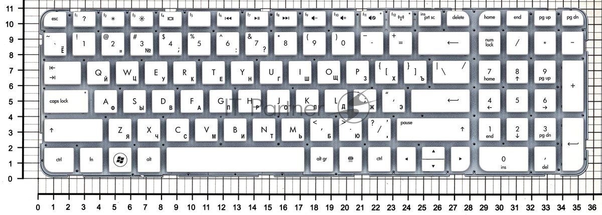 Клавиатура для ноутбука HP Pavilion G6-2000 белый без рамки