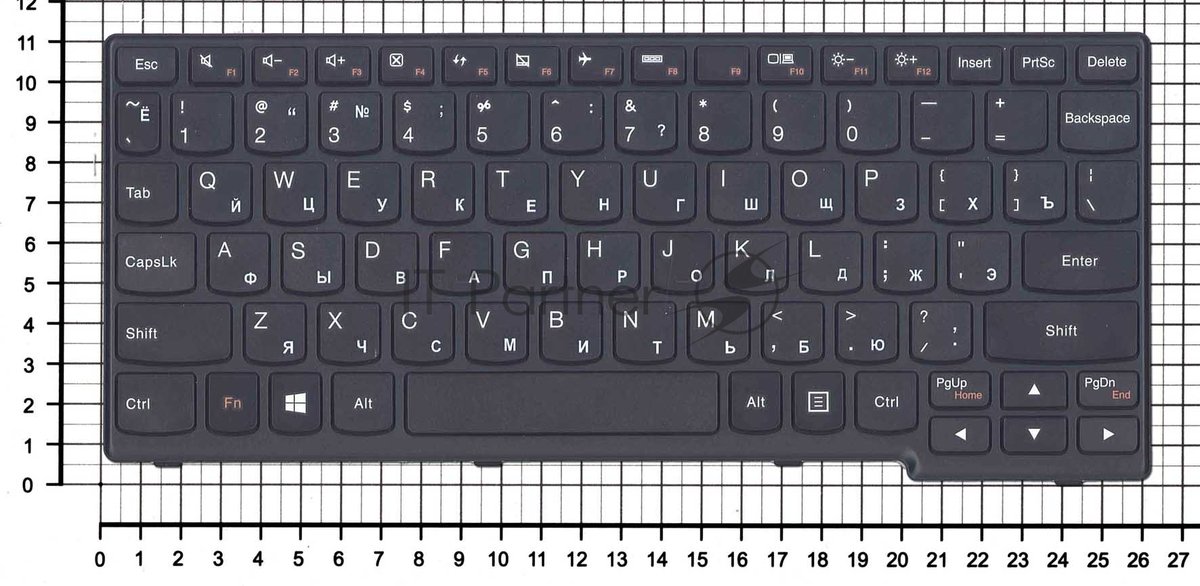 Клавиатура для ноутбука Lenovo Yoga 11, черная с рамкой