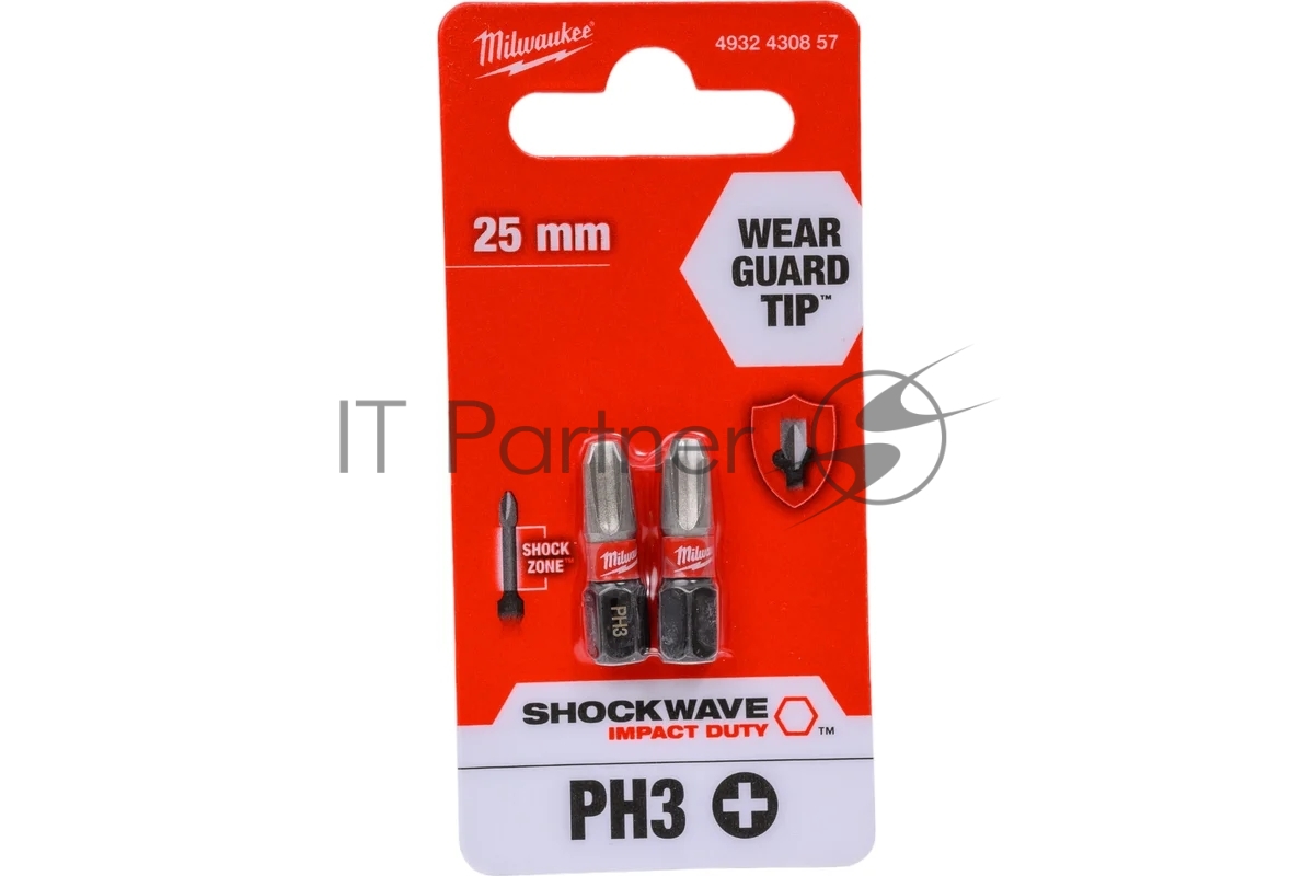 Бита Milwaukee Shockwave PH3 25мм 2шт (4932430857)