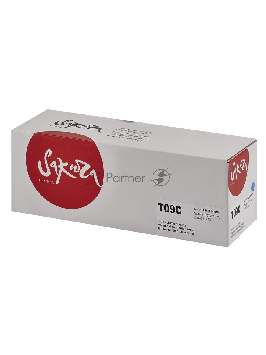 Картридж Sakura T09C-ECO (3019C006) для Canon, голубой, 5900 к. (чип без счетчика копий)