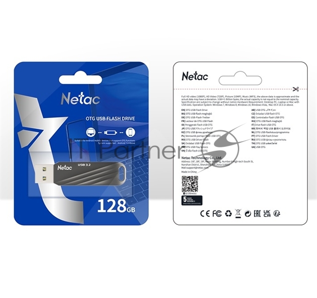 Флешка USB Netac US11 128Gb USB 3.0+TypeC Dual Flash