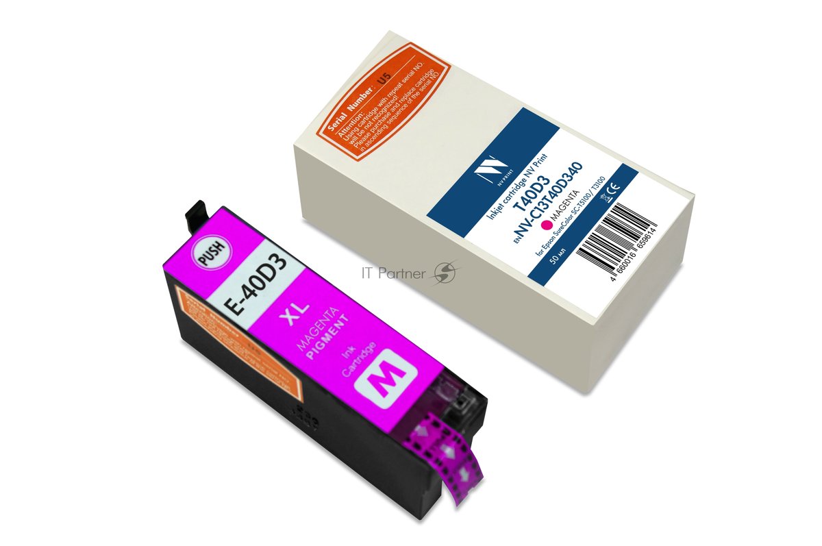 NV-C13T40D340 Струйный картридж NV Print T40D3 (NV-C13T40D340) Magenta для Epson SureColor  SC-T5100/T3100  (50  мл) совме