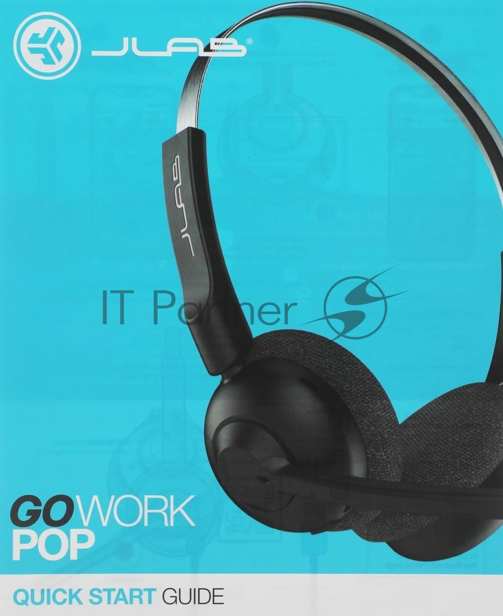 Гарнитура JLab GO Work Pop Wireless Headphones чёрный, беспроводная, Bluetooth, до 50 ч