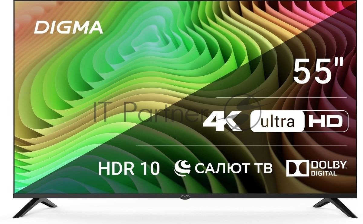 Телевизор Digma 55" DM-LED55UBB40 черный LED UHD 60Hz Салют ТВ