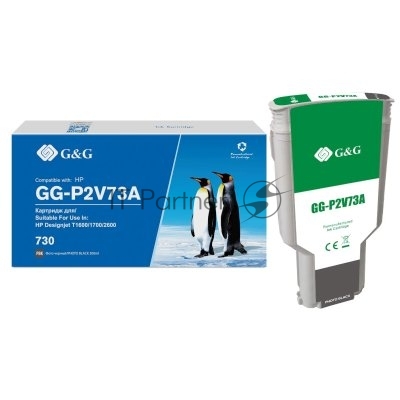 Картридж Cartridge G&G 730 для DJ T1600/T1700/T2600 черный фото 300 мл  аналог P2V73A  гарантия 36 мес.