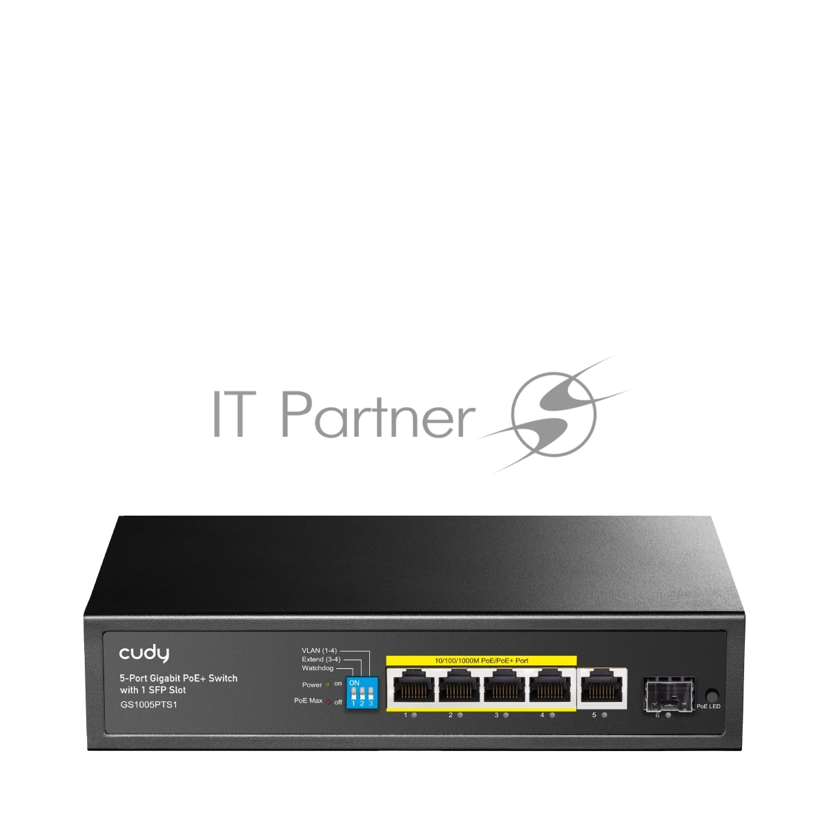 Коммутатор Cudy GS1005PTS1, 5×1 Гбит/с, 1×1 Гбит/с SFP