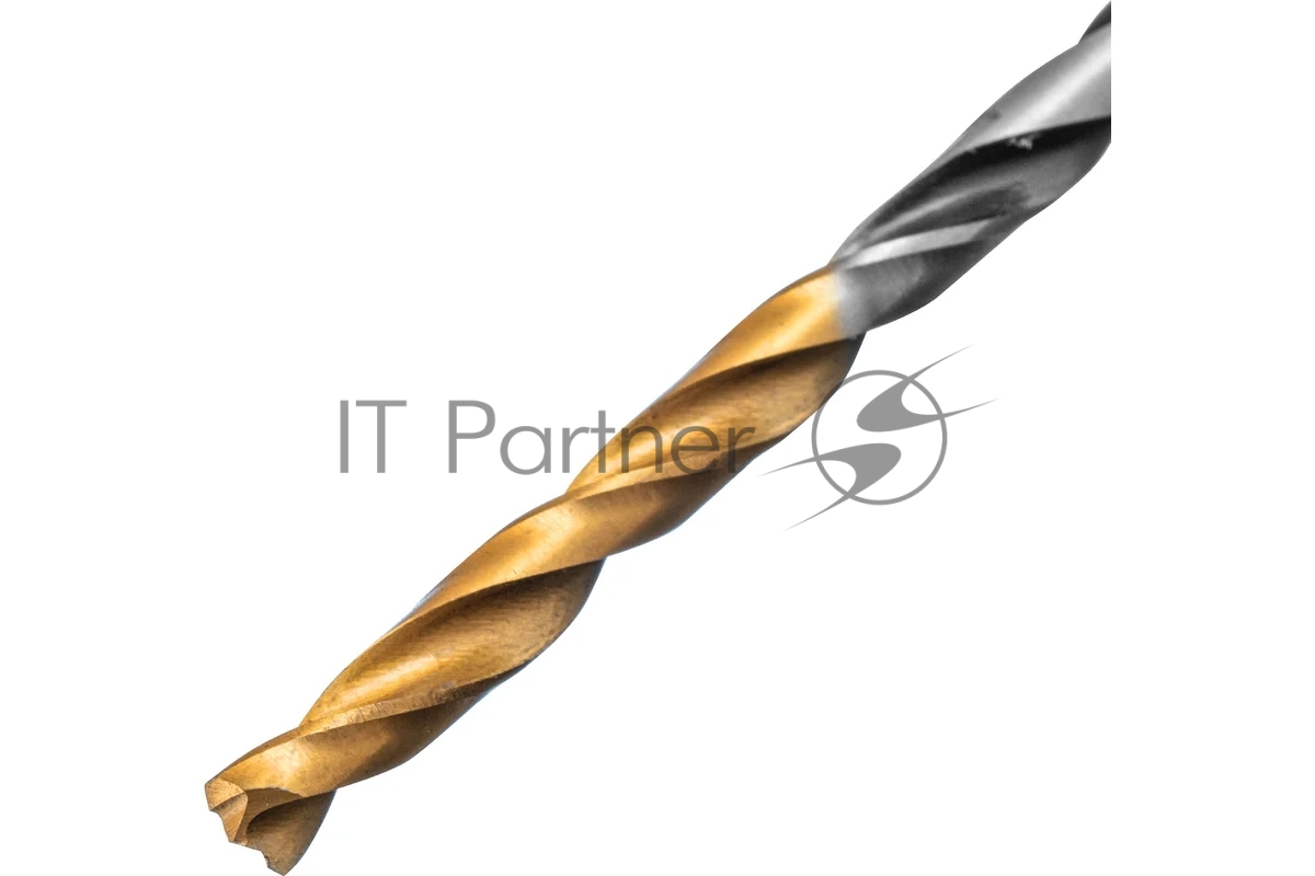 Сверло спиральное по металлу Denzel 3 x 61мм, Р6М5, Golden Tip, многогранная заточка, 2 шт.