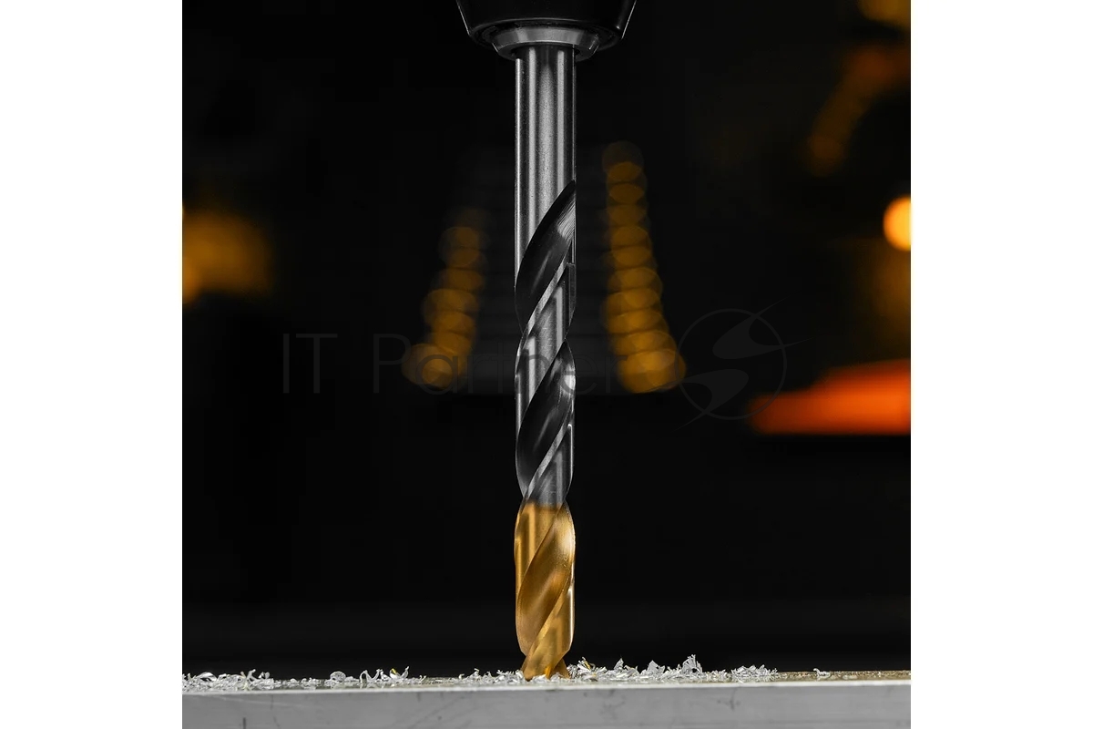 Сверло спиральное по металлу Denzel 12 x 151мм, Р6М5, Golden Tip, многогранная заточка
