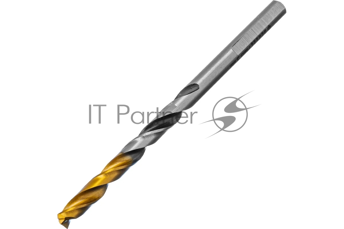 Denzel 718276 Сверло спиральное по металлу Denzel 5 x 86мм, Р6М5, Golden  Tip, многогранная заточка