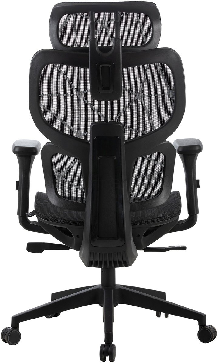 Кресло Cactus CS-MC555-BK черный, сетка, 150 кг, подголовник, регулируемые подлокотники, механизм качания
