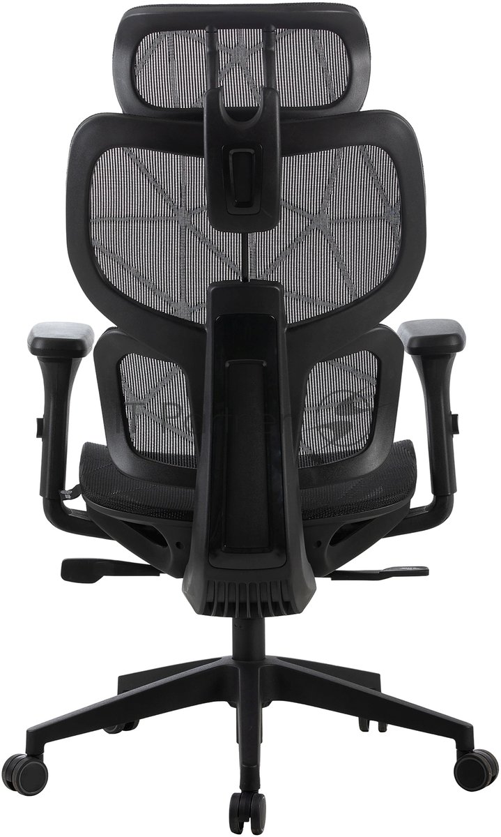 Кресло Cactus CS-MC555-BK черный, сетка, 150 кг, подголовник, регулируемые подлокотники, механизм качания