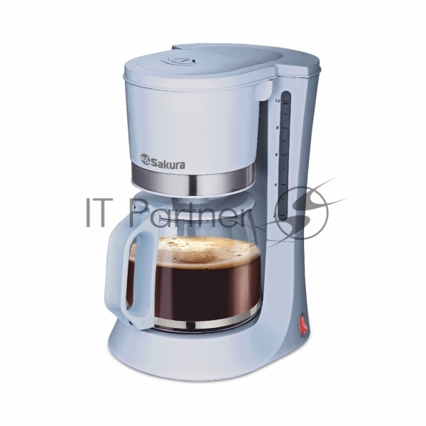 Кофеварка капельная Sakura SA-6117BL голубой, исп. кофе - молотый, 1.2 л, 700 Вт.