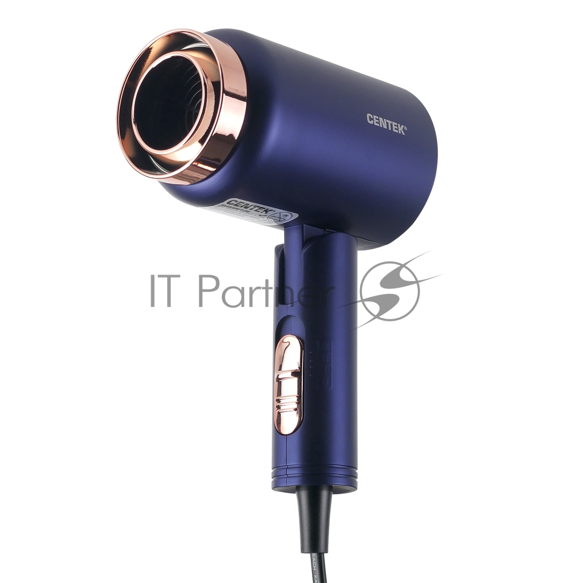 Фен Centek CT-2202 синий, 1600 Вт, компактный, ионизация