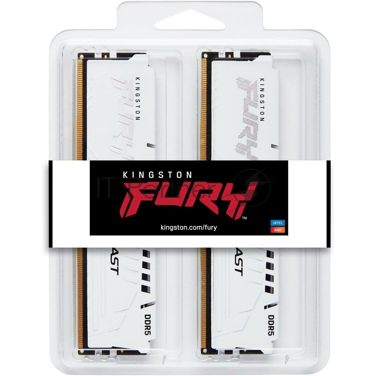 Память DDR5 2x16GB 6000MHz Kingston KF560C36BWE2K2-32 Fury Beast White Expo RTL Gaming PC5-48000 CL36 DIMM 288-pin 1.35В kit single rank с радиатором Ret