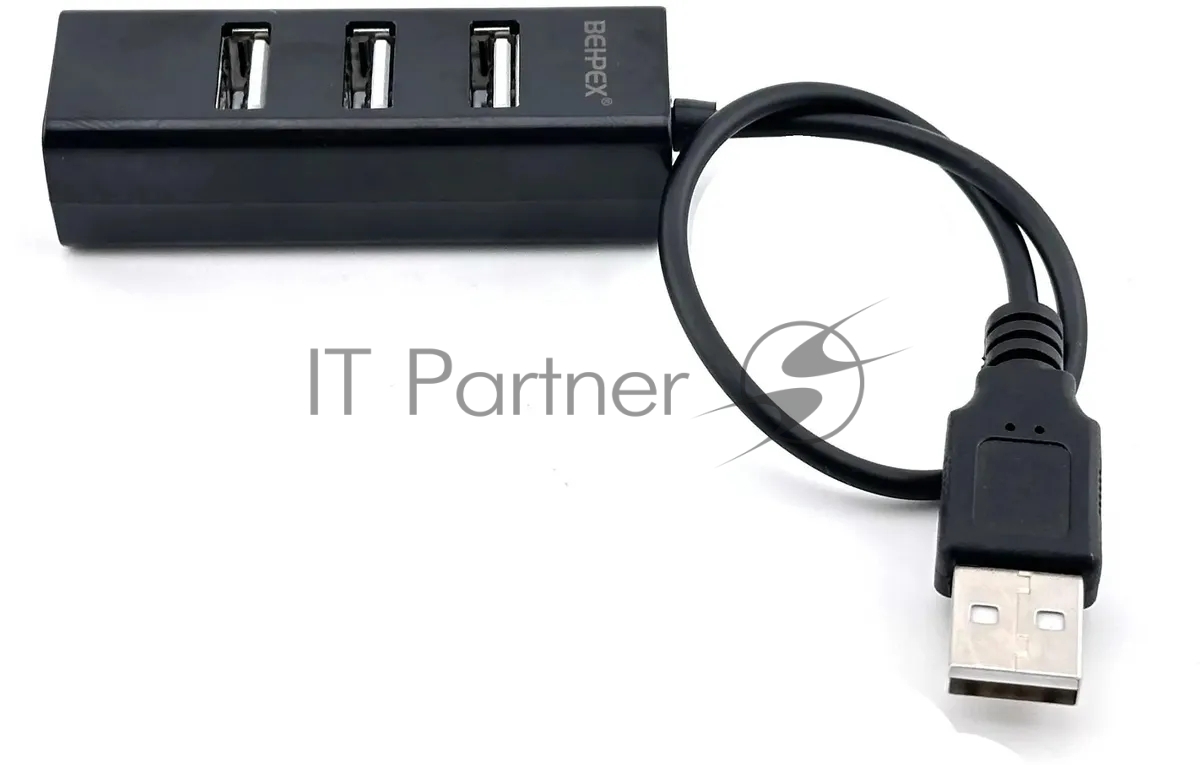 USB-хаб Behpex - BPH-1906, USB Type A, 4-USB2.0 Type A, цвет чёрный, BPH-1906