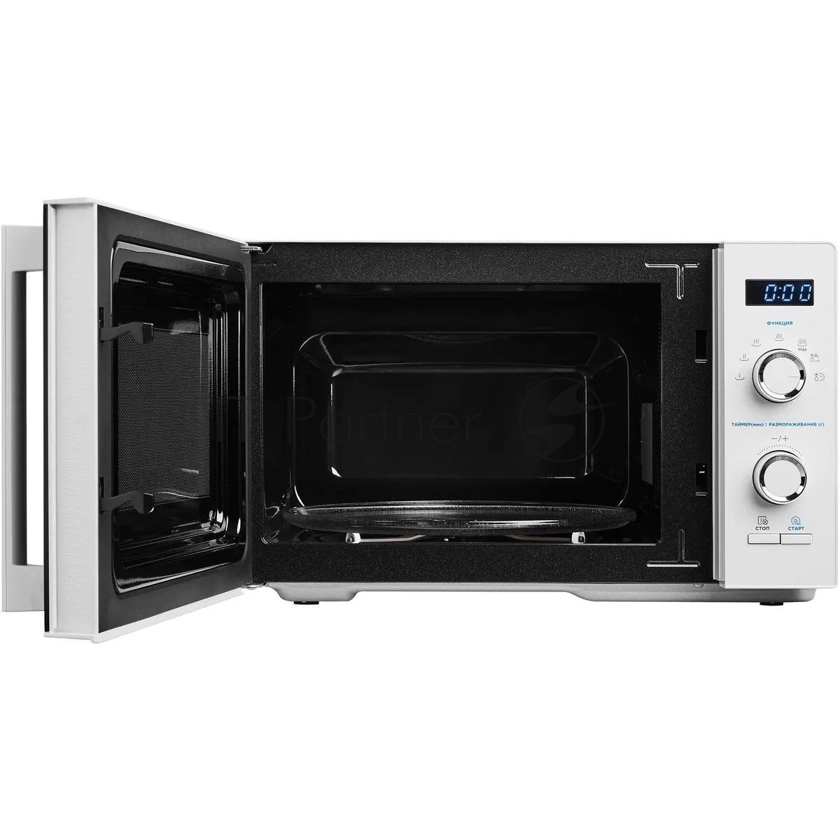 Микроволновая печь Midea AM825P2ET-W белый, 25 л, 800 Вт, переключатели - кнопки, поворотный механизм