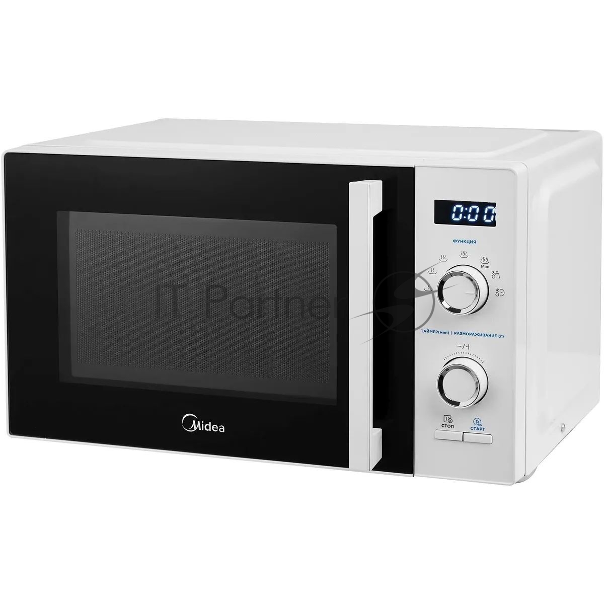 Микроволновая печь Midea AM825P2ET-W белый, 25 л, 800 Вт, переключатели - кнопки, поворотный механизм