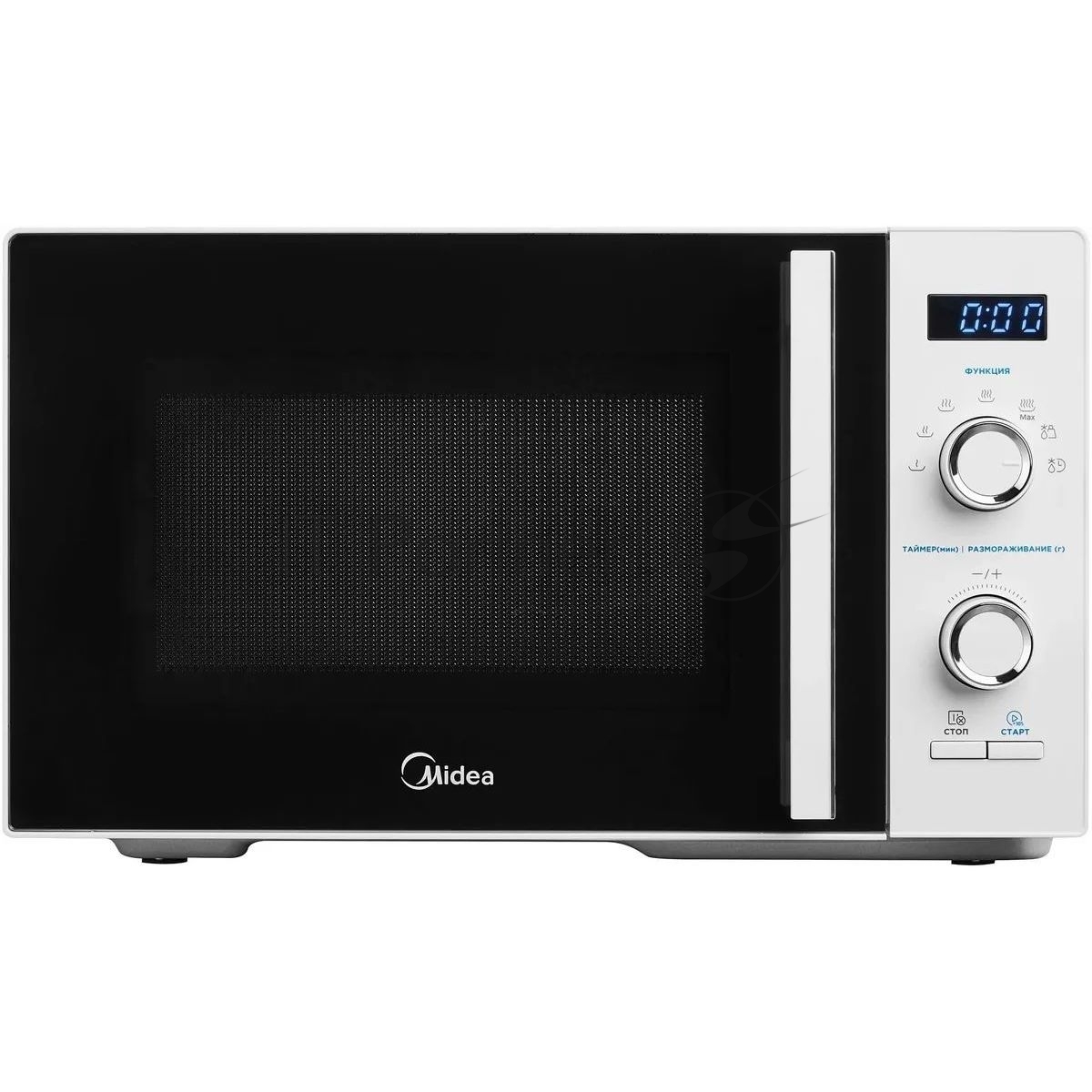 Микроволновая печь Midea AM825P2ET-W белый, 25 л, 800 Вт, переключатели - кнопки, поворотный механизм