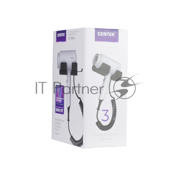 Фен Centek CT-2252 белый/черный, 1600 Вт, ионизация