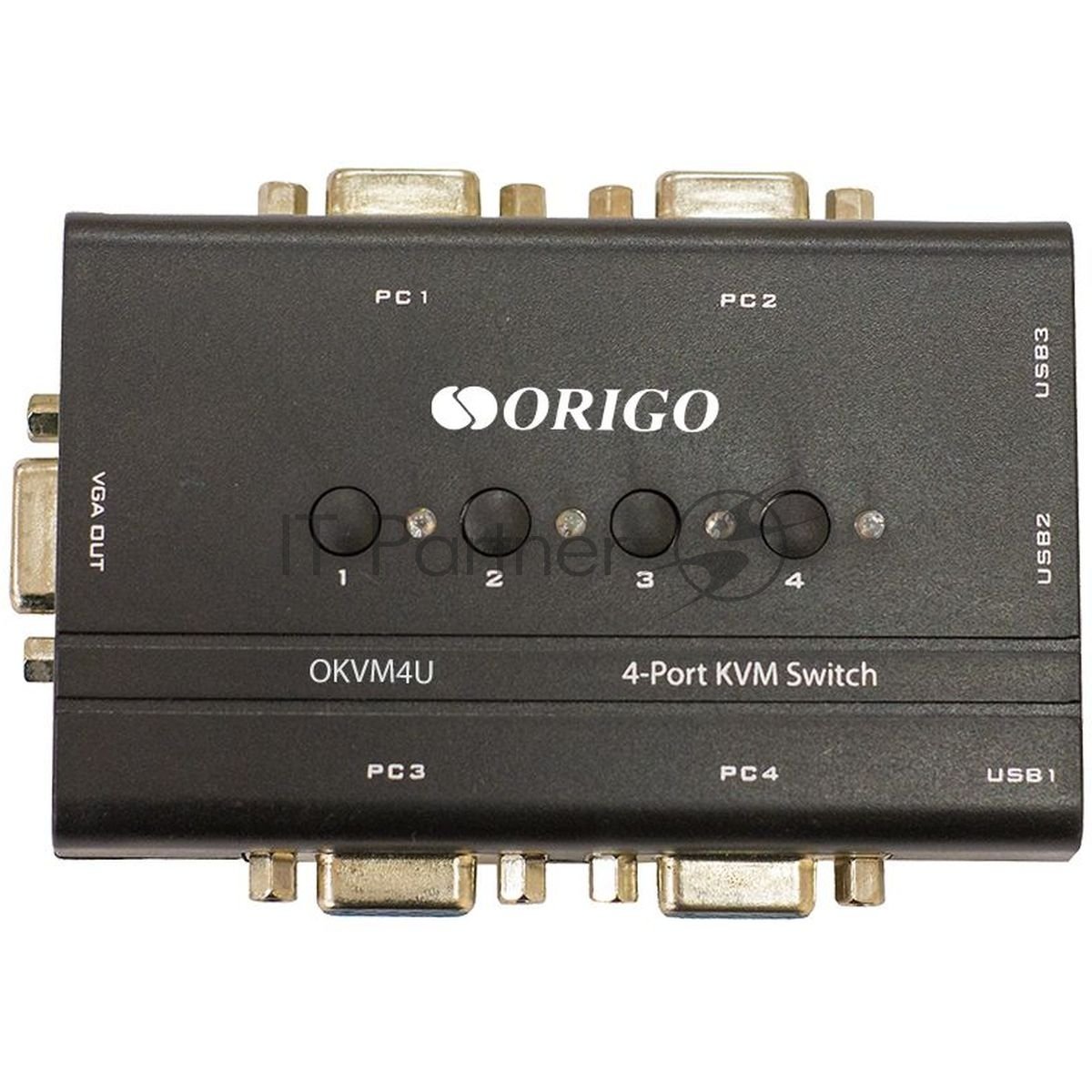 KVM-переключатель ORIGO OKVM4U/A1A, 4 порта, VGA, USB